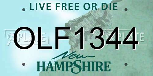 OLF1344 New Hampshire License Plate