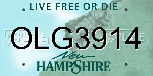 OLG3914 New Hampshire License Plate