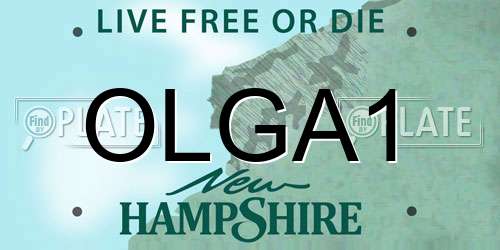OLGA1 New Hampshire License Plate