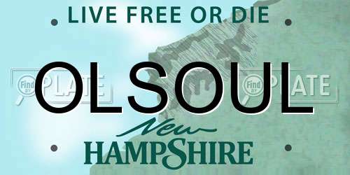 OLSOUL New Hampshire License Plate
