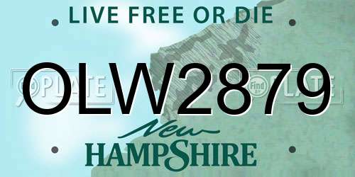 OLW2879 New Hampshire License Plate