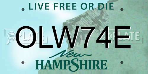 OLW74E New Hampshire License Plate