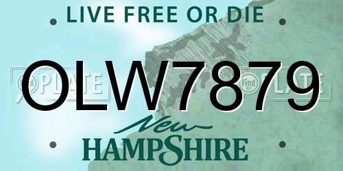 OLW7879 New Hampshire License Plate