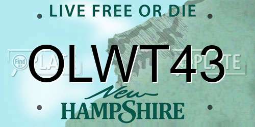OLWT43 New Hampshire License Plate