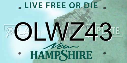 OLWZ43 New Hampshire License Plate