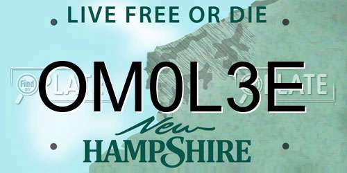 OM0L3E New Hampshire License Plate