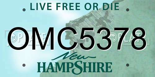 OMC5378 New Hampshire License Plate