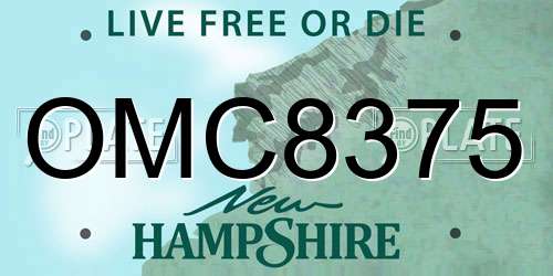 OMC8375 New Hampshire License Plate
