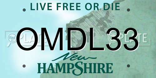 OMDL33 New Hampshire License Plate