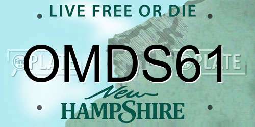 OMDS61 New Hampshire License Plate