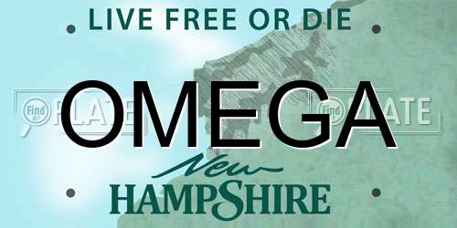 OMEGA New Hampshire License Plate