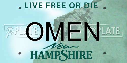 OMEN New Hampshire License Plate