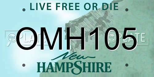 OMH105 New Hampshire License Plate