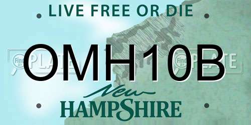OMH10B New Hampshire License Plate