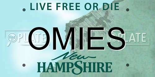 OMIES New Hampshire License Plate