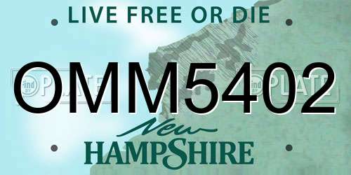OMM5402 New Hampshire License Plate
