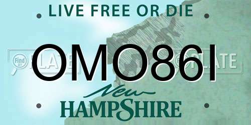 OMO86I New Hampshire License Plate