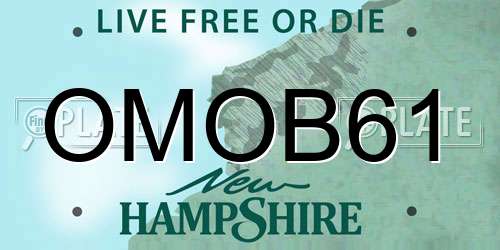 OMOB61 New Hampshire License Plate