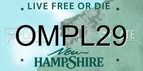 OMPL29 New Hampshire License Plate