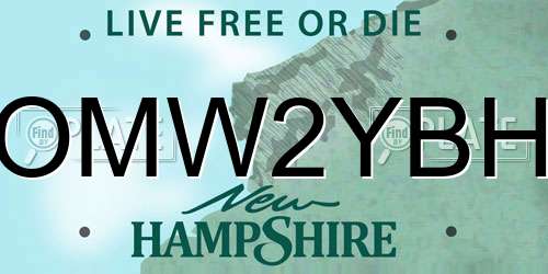 OMW2YBH New Hampshire License Plate