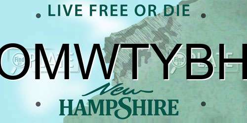 OMWTYBH New Hampshire License Plate