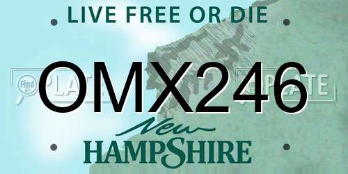 OMX246 New Hampshire License Plate