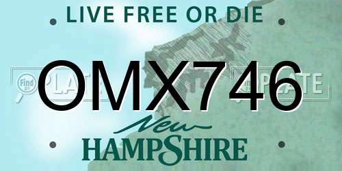 OMX746 New Hampshire License Plate