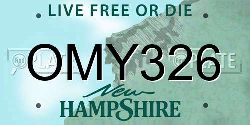 OMY326 New Hampshire License Plate