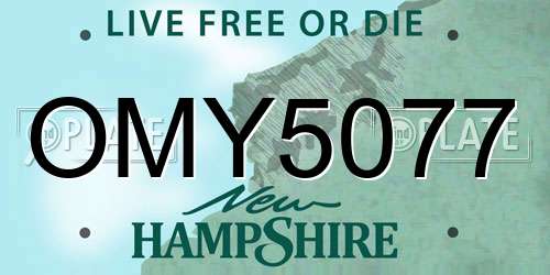 OMY5077 New Hampshire License Plate