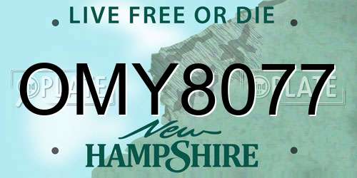 OMY8077 New Hampshire License Plate