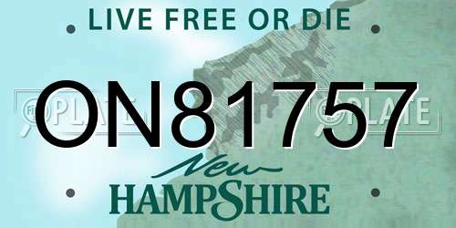 ON81757 New Hampshire License Plate
