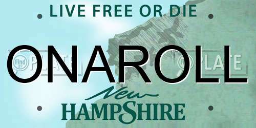 ONAROLL New Hampshire License Plate