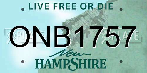 ONB1757 New Hampshire License Plate