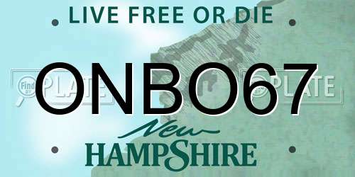 ONBO67 New Hampshire License Plate