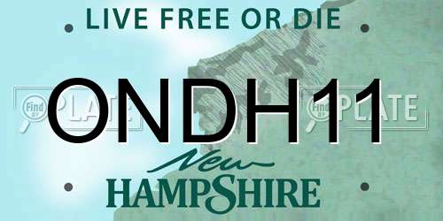 ONDH11 New Hampshire License Plate
