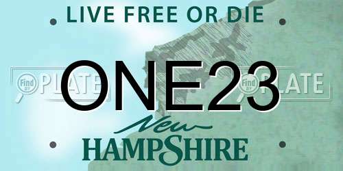 ONE23 New Hampshire License Plate