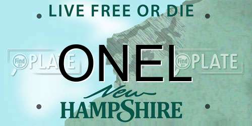 ONEL New Hampshire License Plate