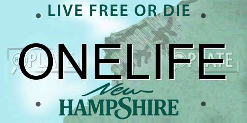 ONELIFE New Hampshire License Plate