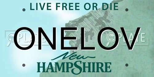 ONELOV New Hampshire License Plate