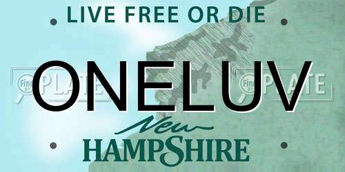 ONELUV New Hampshire License Plate