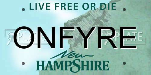 ONFYRE New Hampshire License Plate