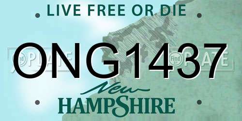 ONG1437 New Hampshire License Plate