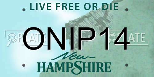 ONIP14 New Hampshire License Plate