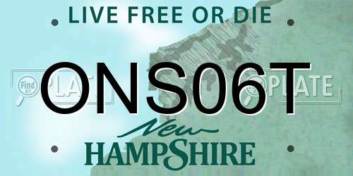 ONS06T New Hampshire License Plate