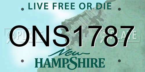 ONS1787 New Hampshire License Plate