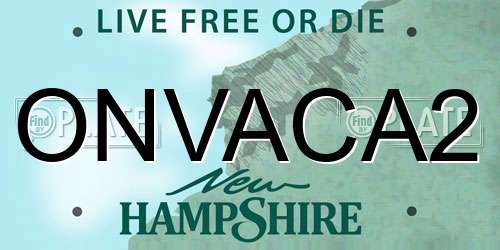 ONVACA2 New Hampshire License Plate