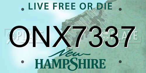 ONX7337 New Hampshire License Plate