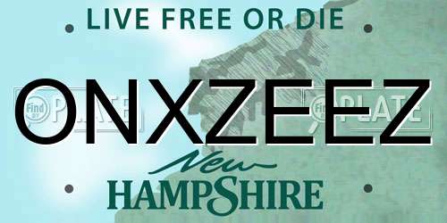 ONXZEEZ New Hampshire License Plate