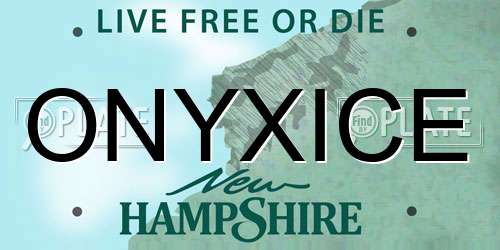 ONYXICE New Hampshire License Plate