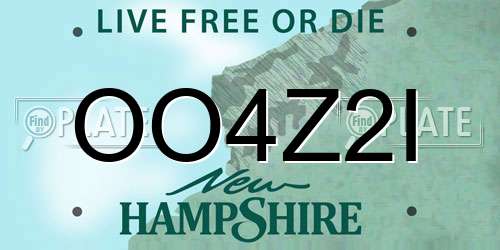 OO4Z2I New Hampshire License Plate
